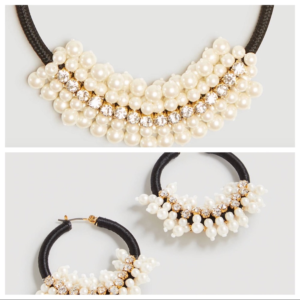 ANN TAYLOR Pearlized Necklace + Earring